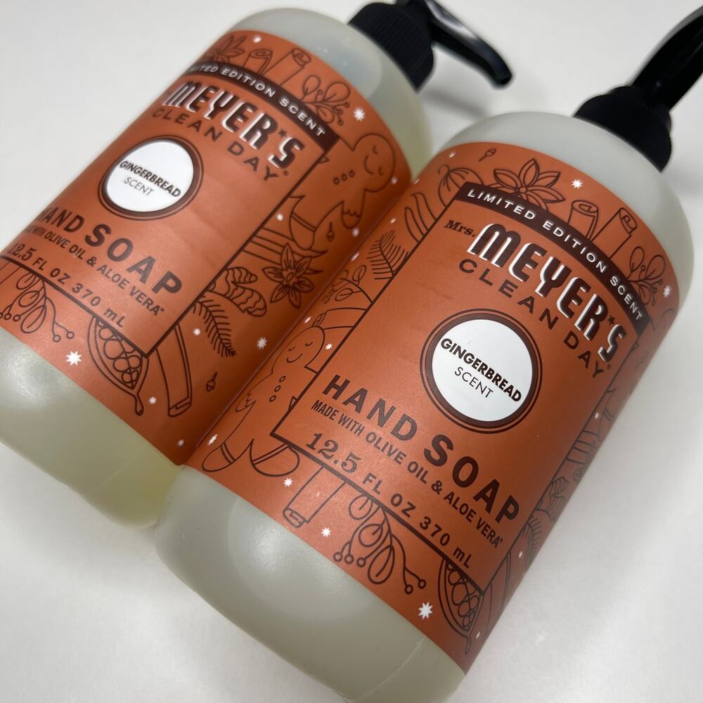 Set of 2 — Mrs. Meyers Gingerbread Liquid Hand Soap Limited Edition Holiday NEW! - Picture 3 of 10